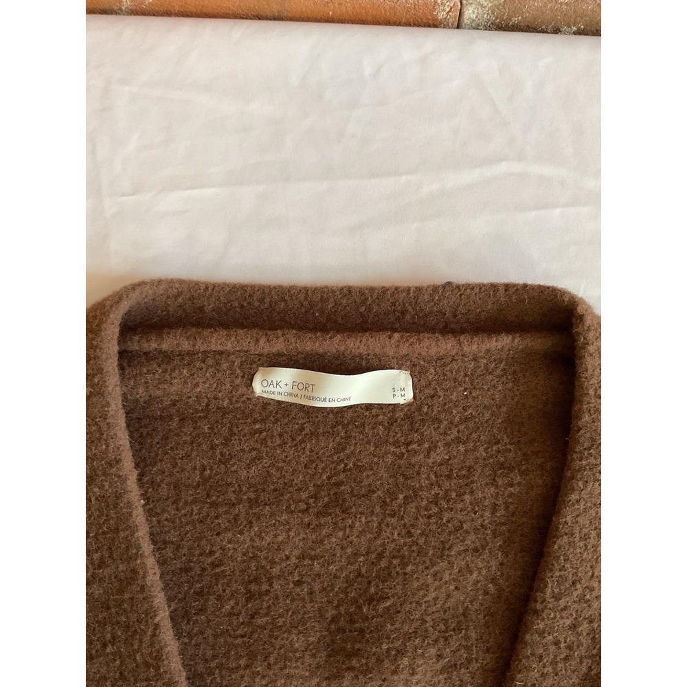 Oak + Fort Cardigan Sweater Womens S/M Brown V-Neck Buttons - Picture 9 of 9